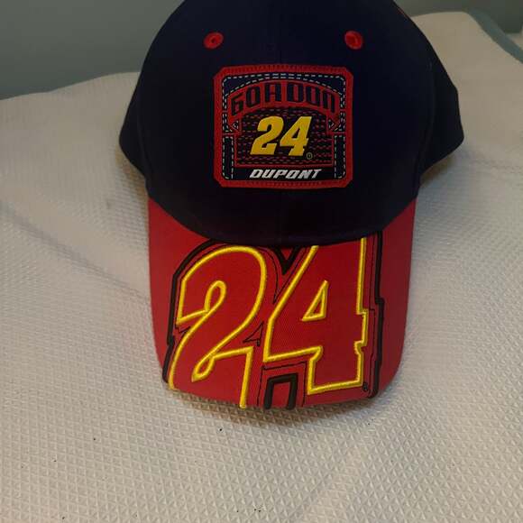 VINTAGE Jeff Gordon Hat Cap Strapback Big Logo Embroidered #24 Nascar Mens - Picture 1 of 7